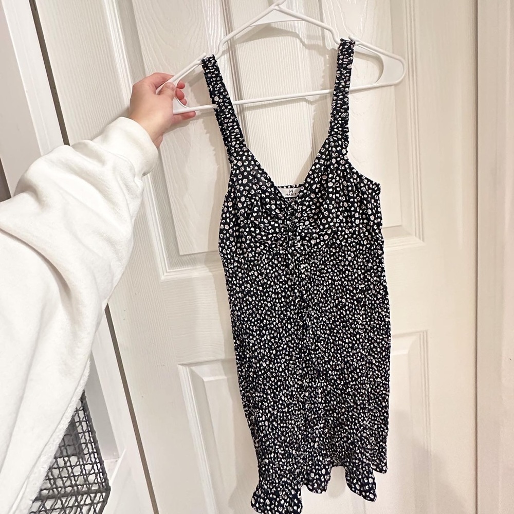 Boutique black dress with flowers